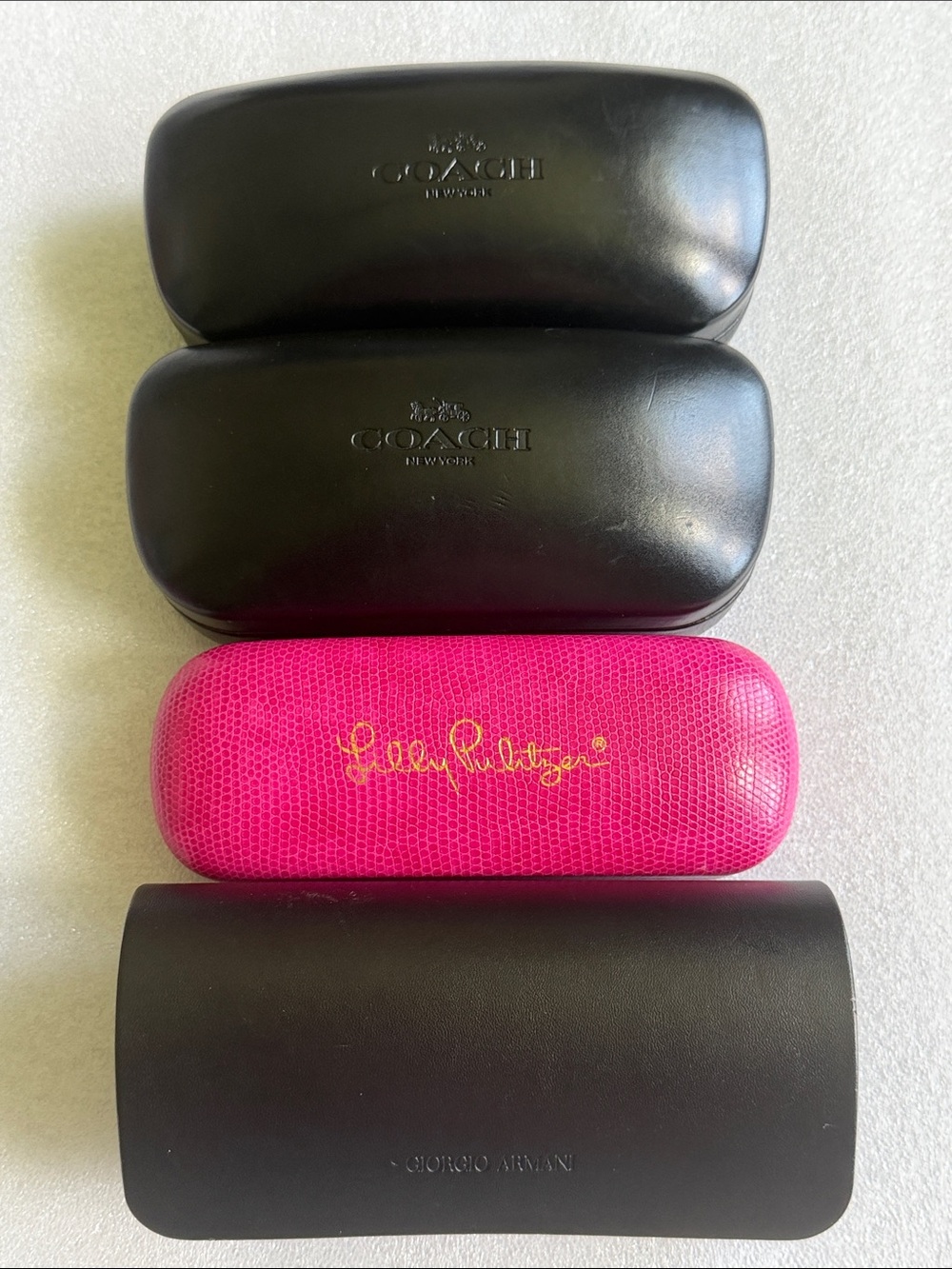 COACH GIORGIO ARMANI LILLY PULITZER Eyeglass Sunglasses Cases Bundle Lot of 4